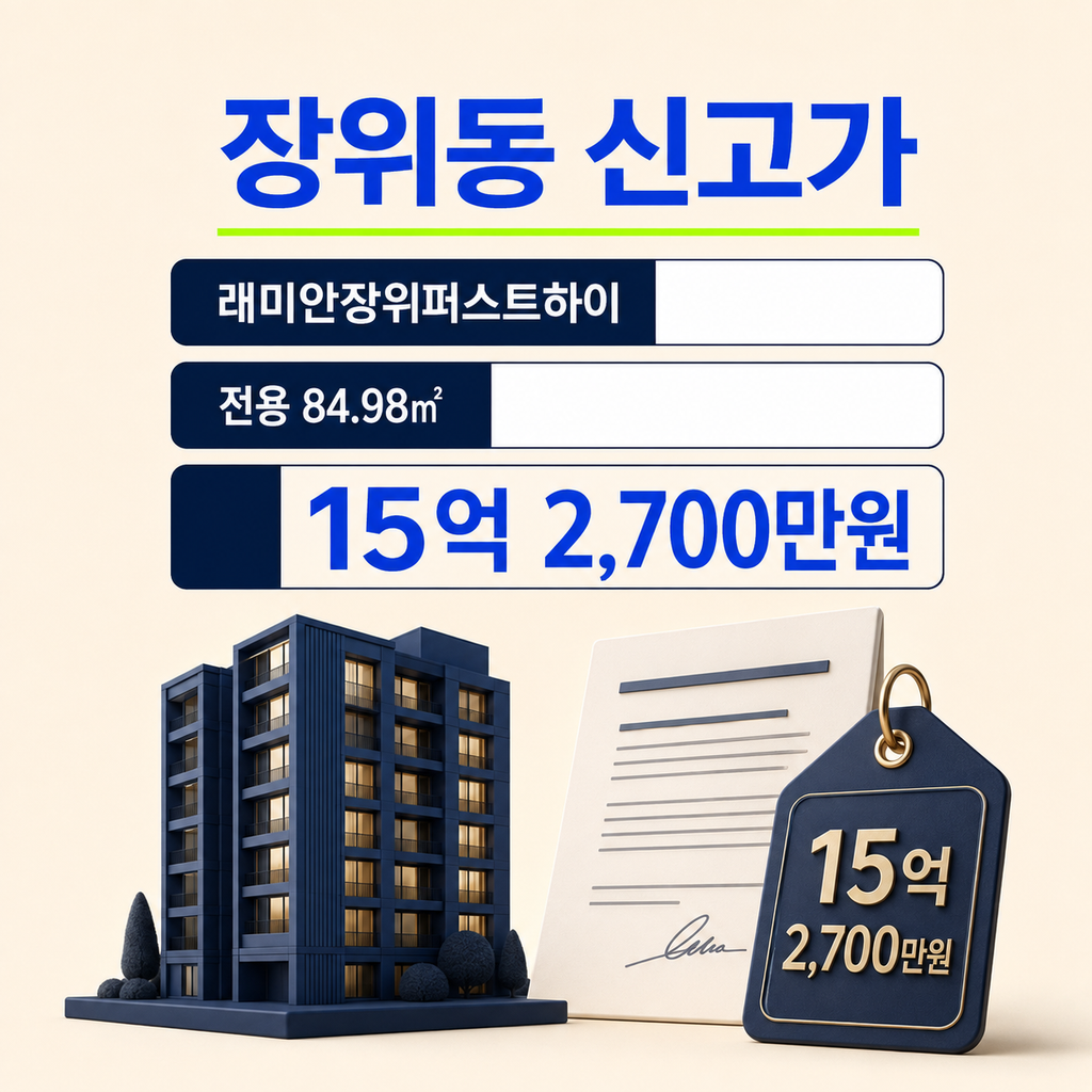 래미안장위퍼스트하이 전용 84.98㎡ 15억2700만원 신고가