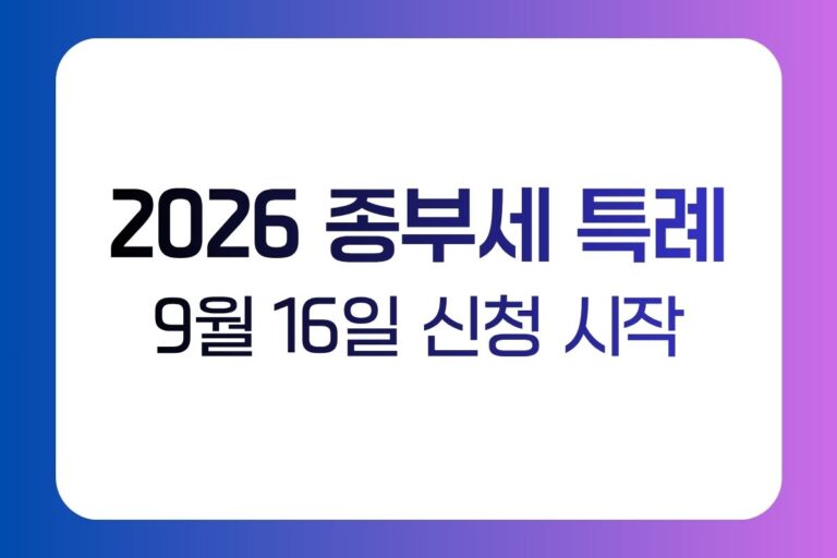 일시적 2주택·상속주택·지방 저가주택